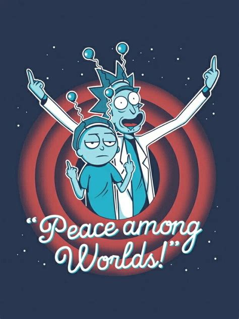 Плакат постер на холсте Rick And Morty Peace Among WorldsРик и Морти