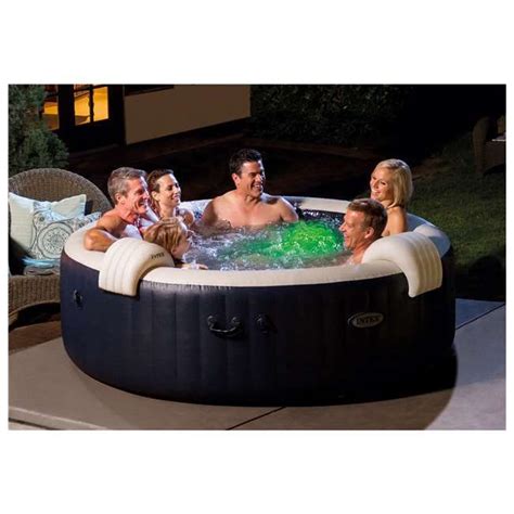 Intex Purespa Plus 6 Person Portable Inflatable Hot Tub Jet Spa With Cover Navy Hot Tub