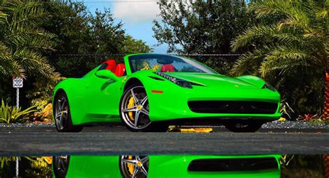 What Do You Think About A Lime Green Ferrari 458 Spider Carscoops