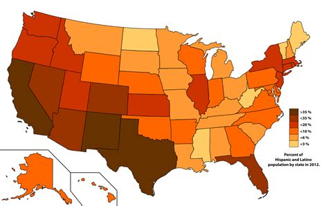 Percent Of Hispanic Population In Us States 2012 Hispanic Heritage