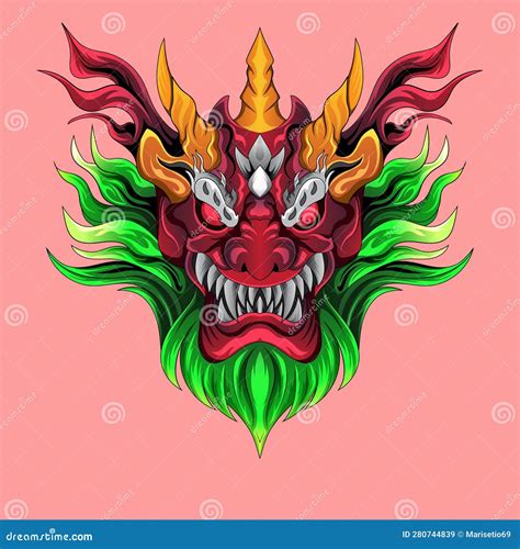 Fire Red Dragon Head Illustration Available For Your Custom Project