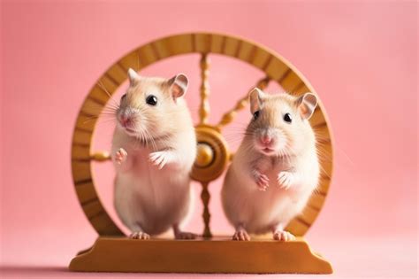 Premium Ai Image Two Hamsters In A Hamster Wheel