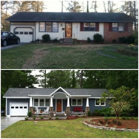 Make Over Update Brick Ranch Exterior Renovation Before And After