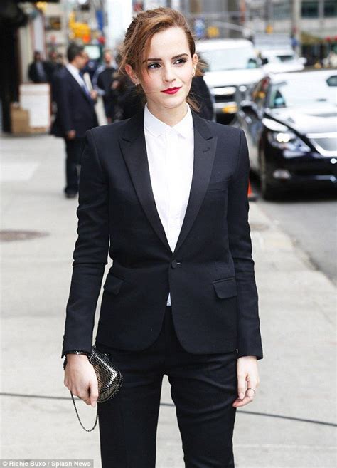 Emma Watson Looks Svelte In Fitted Trouser Suit As She Fulfills