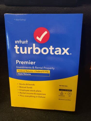 New Intuit Turbotax Premier Investments Rental Federal State