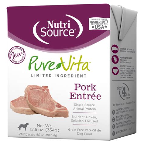 Pure Vita Grain Free Limited Ingredient Pork Entree 125 Oz