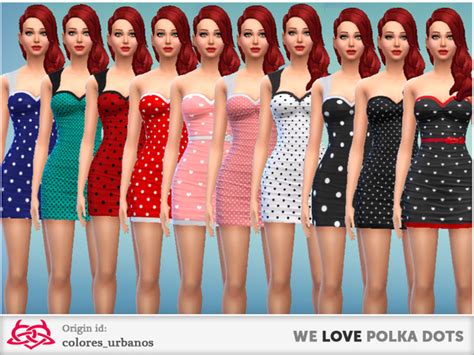We Love Polka Dots Dresses By Colores Urbanos At The Sims Resource