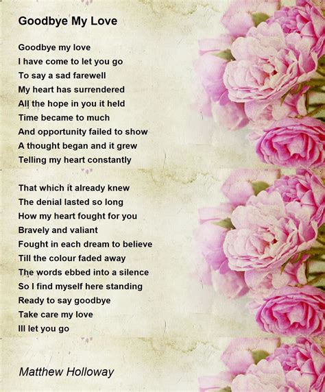 Goodbye My Love Poems