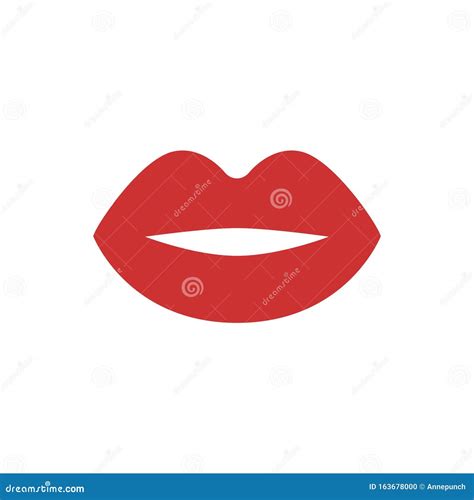 Isolated Silhouette Of Lips Symbol Icon Logo Sign Stock Vector