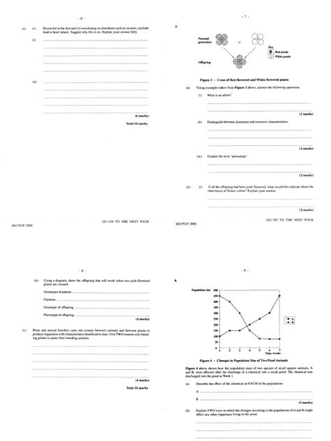 Cxc Biology 2000 2003 Papers 2 And 3