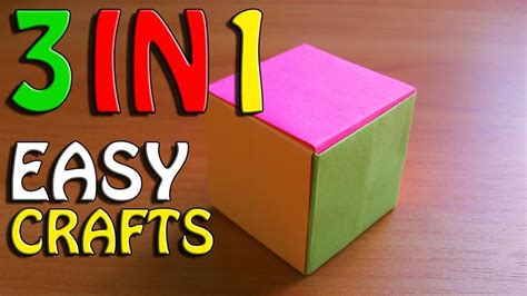 Diy How To Fold An Easy Paper Cube Without Glue Holder And T Box