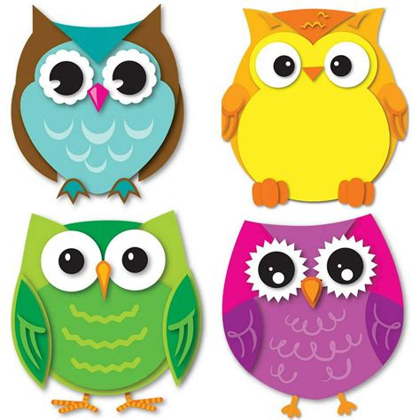 Carson Dellosa Colorful Owls Mini Cut Outs 120195 This 36 Piece Pack Includes 10 Orange 8
