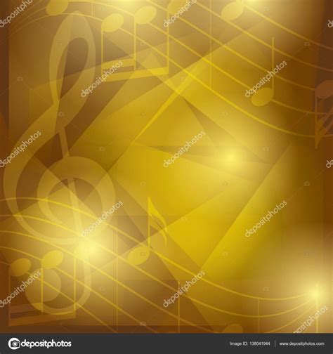 Dark Golden Music Background With Abstractions Vector Stock Vector