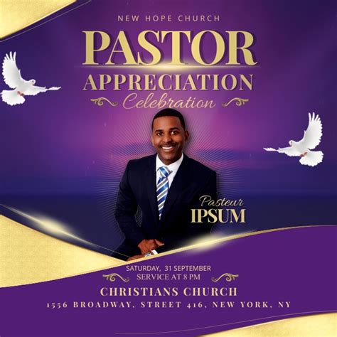 Church Flyer Pastor Appreciation Template Postermywall