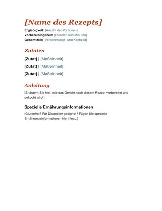 Rechnungsvorlage für word kostenlos in deutscher version downloaden! Rezept