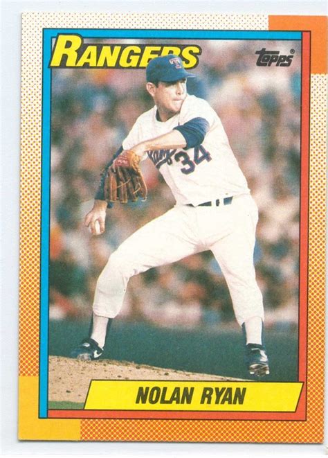 The league hit.204 against ryan, that too is the record, at least since we have been able to keep the records. # 1 Nolan Ryan Topps Baseball Card 1990 - Baseball