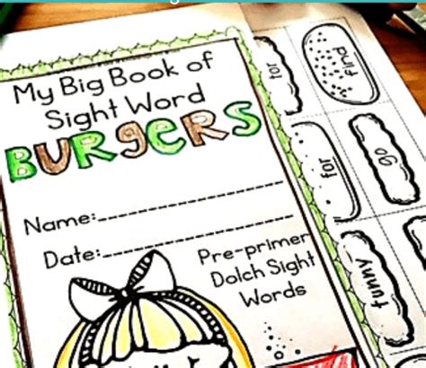 Printable Sight Word Worksheets Build A Burger Payhip