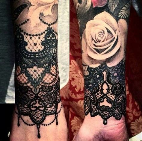 Lace And A Rose Tattoo Lace Sleeve Tattoos Black Lace