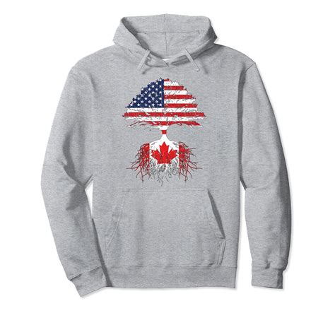 Canadian Roots American Grown Canada Flag Hoodie Sweatshirt 4lvs