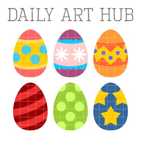 Cute Easter Eggs Clip Art Set Daily Art Hub Free Clip Art Everyday