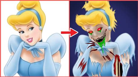 Disney Princess Characters Horror Transformation Into Zombies 😱😱 Creepy Cartoon Art Frozen