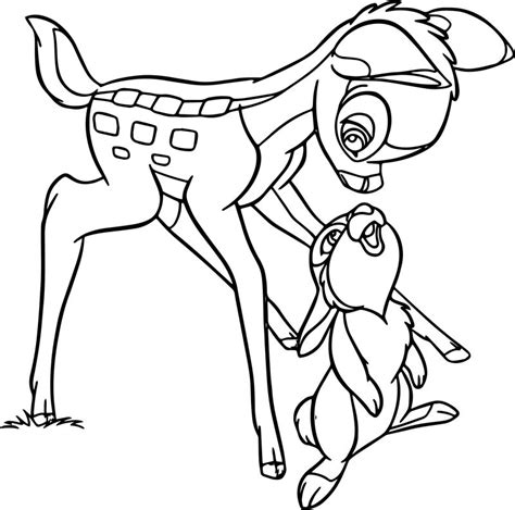 Do you like to color online? Bambi Thumper Bunny Coloring Pages - Coloring Sheets
