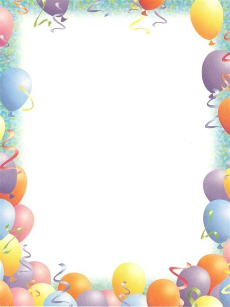 Free Printable Birthday Borders For Letters