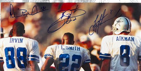 Lot Detail Troy Aikman Emmitt Smith Michael Irvin Triplets Signed