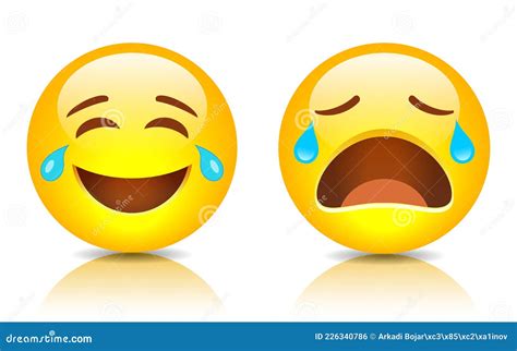 Sad And Smiling Emoji Vector Cartoon CartoonDealer 226340786