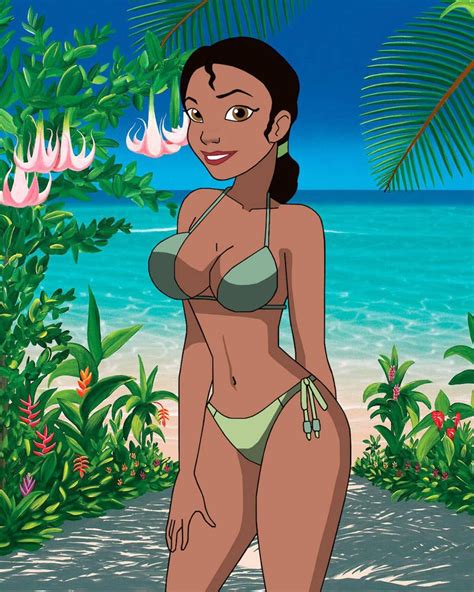 Tiana In A Bikini By Carlshocker Tiana Female Cartoon Characters