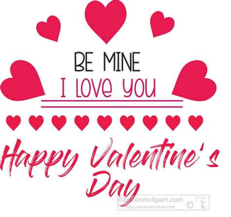 Valentines Day Clipart Be Mine I Love You Happy Valentines Day