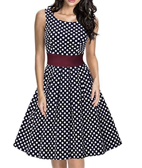 Retro Polka Dot Swing Dress Two Color Choices Us Sizes