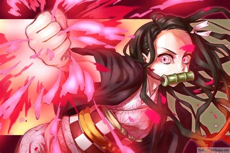 Demon Slayer - Nezuko Kamado Half Demon 4K wallpaper download