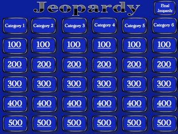 Instant jeopardy review game is 100% free and customizable web based review game designed with teachers in mind. Jeopardy Template - Blank by Nicholas Reitz | Teachers Pay ...