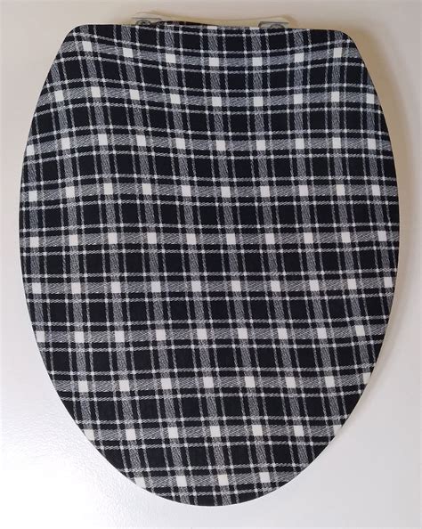 Toilet Seat Lid Covers Plaid Toilet Cover Small Bathroom Etsy