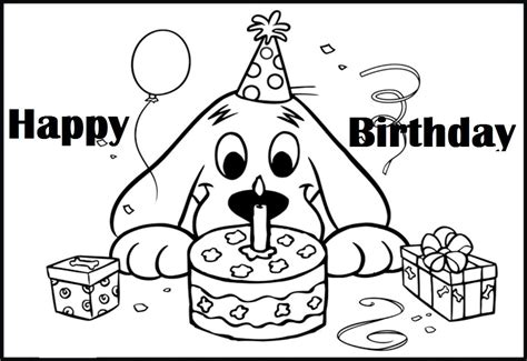 The alligator on this happy birthday coloring sheet looks like he's ready for a birthday party. 11 Clifford Coloring Page Online | Clifford birthday party ...