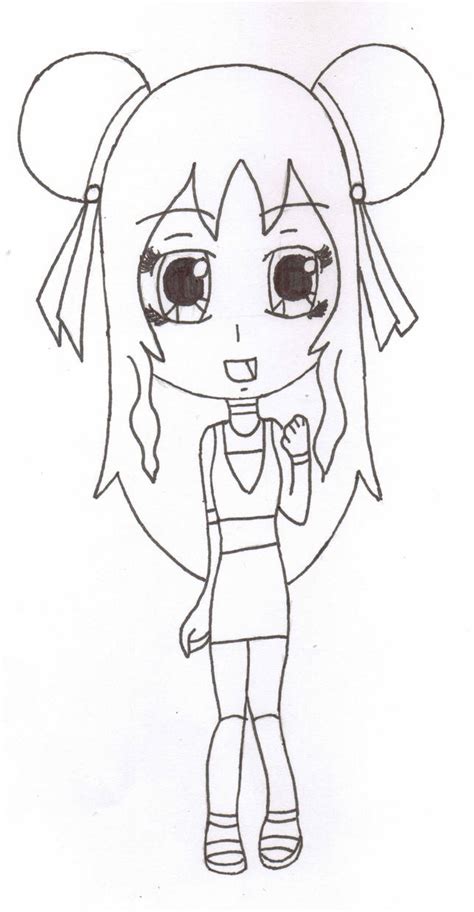 Cutie Chibi Anime Girl Outline By Thebigblackdevil5 On Deviantart
