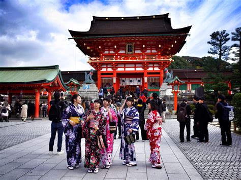 Wallpaper Japan Temple City Street Building Tourism Kimono