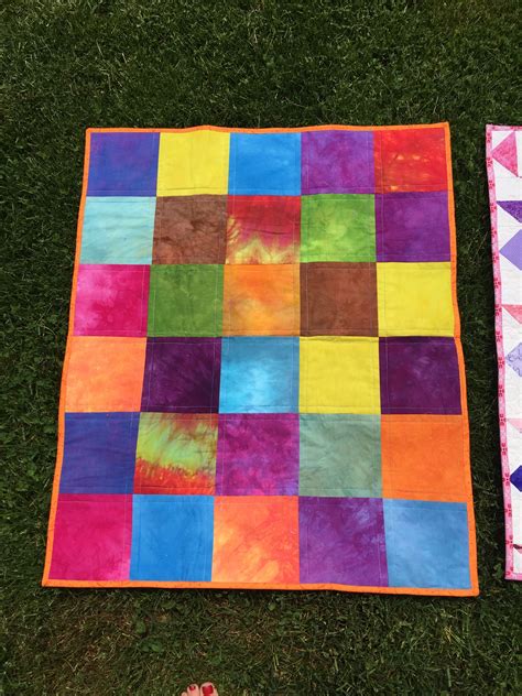 Beautiful Hand Dyed Fabrics Made This A Great Baby Quilt For Enzo