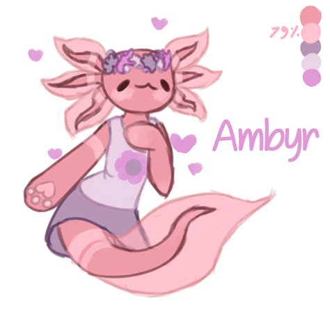 Part Of A Reference Sheet For Ambyr My Axolotl Character Rfurry