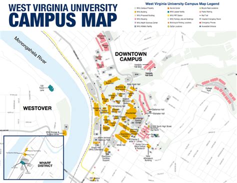 Wvu Evansdale Campus Map Vintage Map