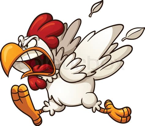 Angry Cartoon Chicken Vector Clip Art Illustration With Simple