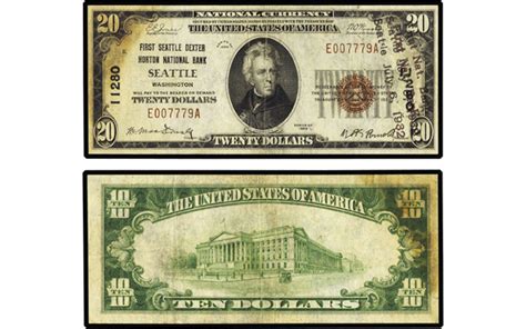 Double Denomination Us Notes Many Different Combinations