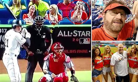 Miami Marlins Fan Flashes The Camera On Tv Daily Mail Online
