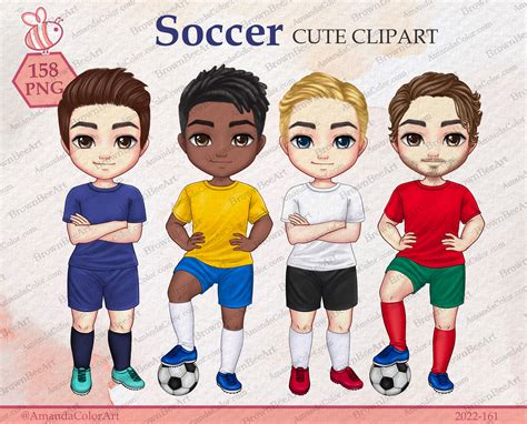 Cute Clipart Soccer Clipart Football Clipart Soccer Player Etsy Uk