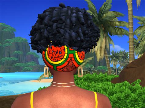 The Sims Resource Afro Curls With Hair Wrap