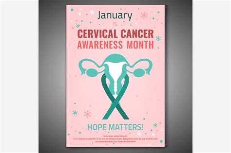 Cervical Cancer Awareness Poster Healthcare Illustrations ~ Creative