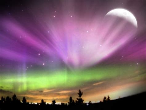 Northern Lights Moons Space 1600x1200 Aurora Borealis Earth