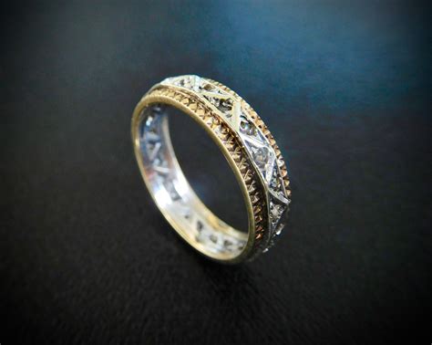 Vintage Gold Silver And Paste Eternity Ring Vintage Wedding Etsy Ireland