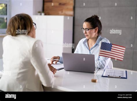 Us Immigration Application And Consular Visa Interview Stock Photo Alamy